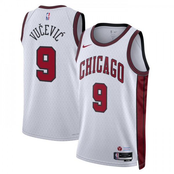 Chicago Bulls Trikot Nikola Vucevic 9 Nike 2022-23 City Edition Weiß Swingman - Herren